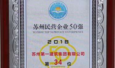 2018苏州民营企业50强出炉 必赢242net官网跻身第34位